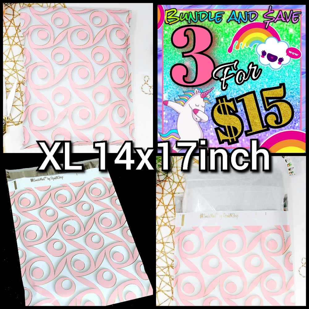 Poly Mailers XL 14x17" pink swirl